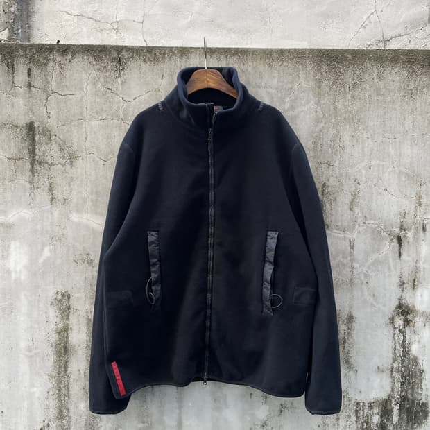 Rare!)00s Prada Sports Black Fleece Zip