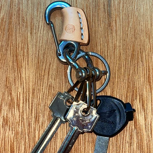 牛 Leather carabiner keyring 아메카지 키링세트