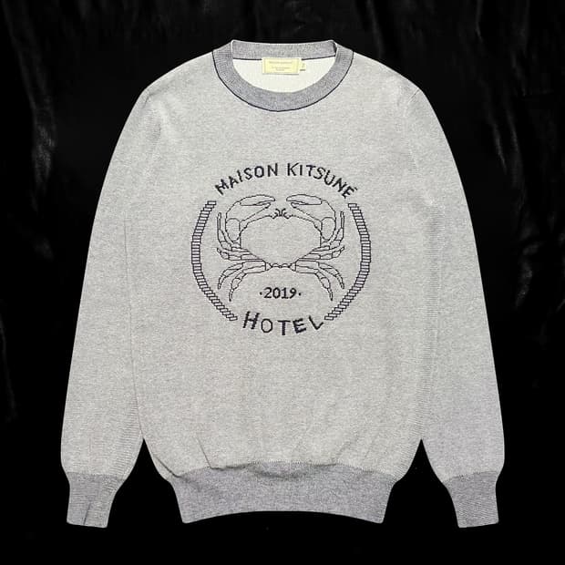 메종키츠네 배색 크랩 니트