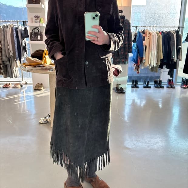 Vintage Stefanel Suede Leather Skirt