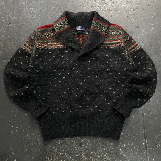 100 폴로 핸드메이드 숄카라 니트 