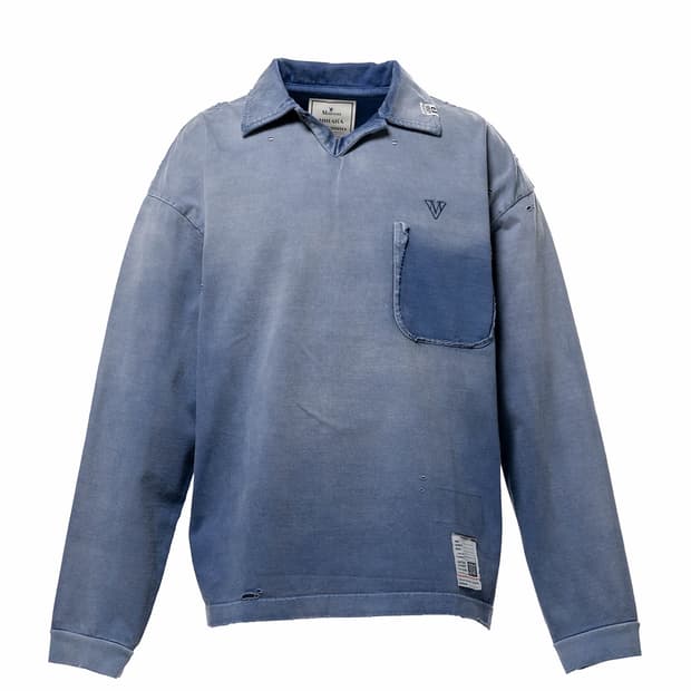 [48,50,52]미하라야스히로 26ss 선 페이드 폴로 티셔츠/블루