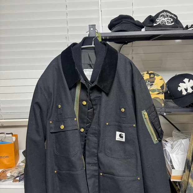 칼하트 사카이 wip 캔버스 ma-1 자켓