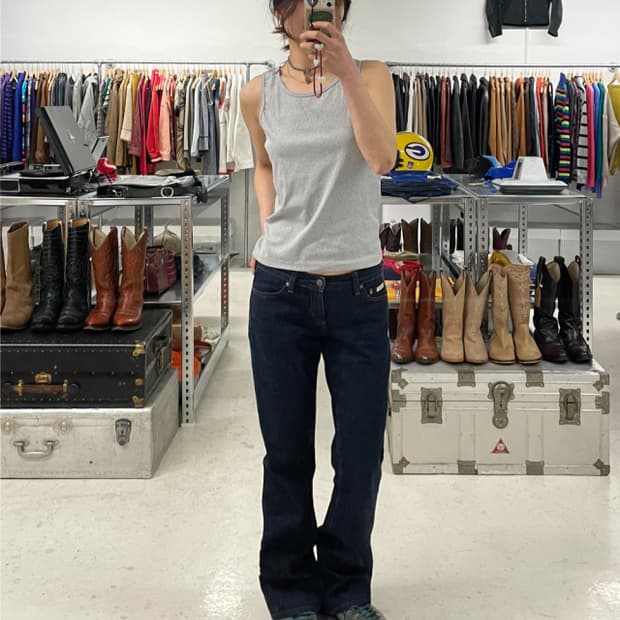CALVIN KLEIN y2k low-rise boots cut