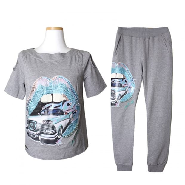 필립 플레인 쿠튀르 스트라스 티셔츠 조거팬츠 셋업 55