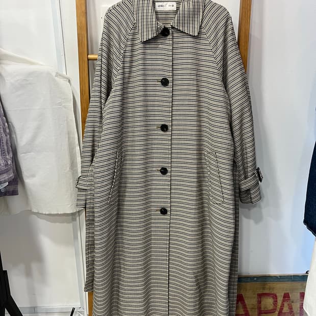 미쏘 체크 트렌치코트