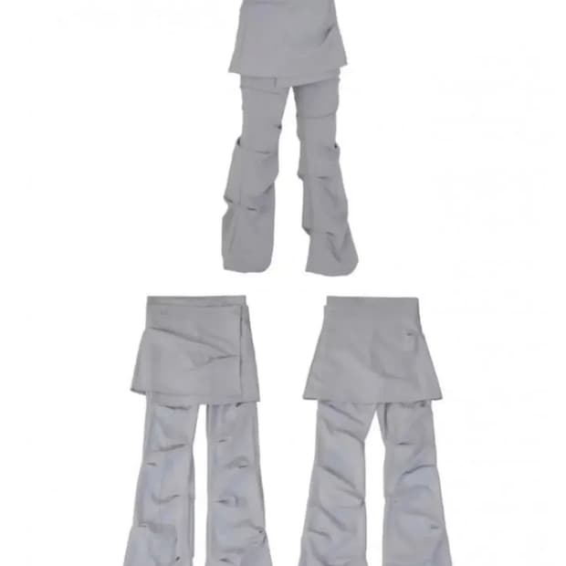 오호스 랩 오버 트랙팬츠 그레이 m