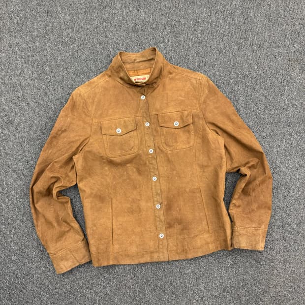 OS)맥그리거 빈티지 브라운 스웨이드 셔츠자켓
