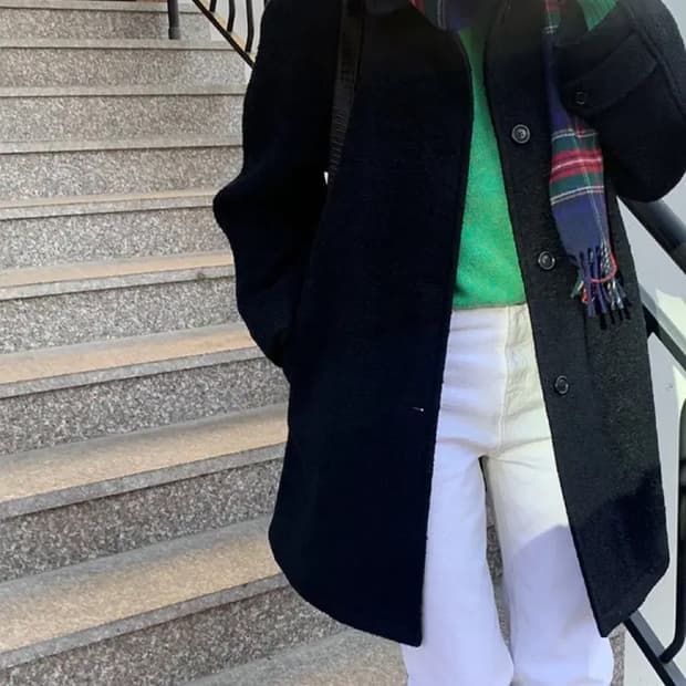 뮤렛 muret 그레이스 부클 코트 블랙