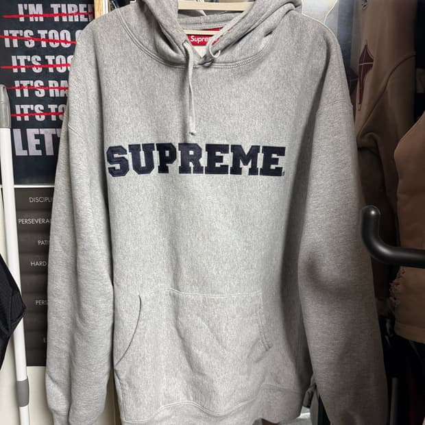[XL]슈프림 컬리지에이트 후드 스웨트셔츠 헤더 그레이트
