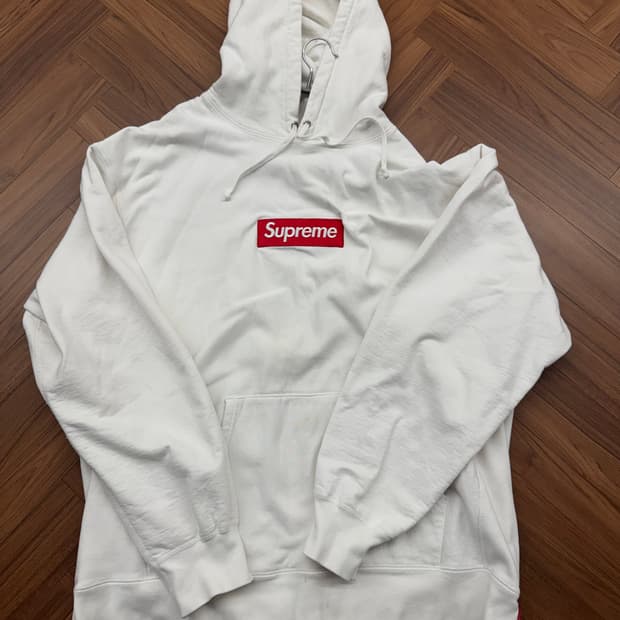 슈프림 박스로고 후드 화이트 XXL