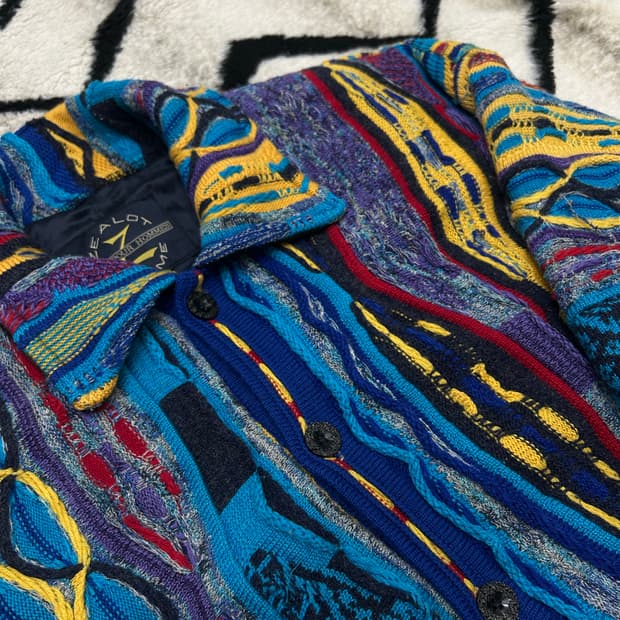 [XL]Zealot 빈티지 카라 니트 케이블 자켓