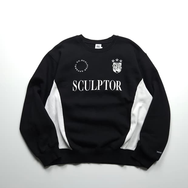 스컬프터 빅로고 배색 크루넥 스웻 셔츠 (L)
