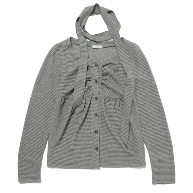 허그유어스킨 니트 베이비돌 가디건 챠콜