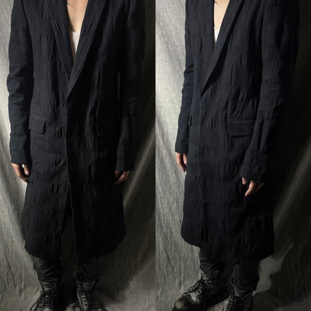 D.HYGEN Patch Tuck Textured Long Coat   