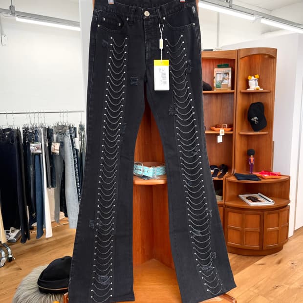 [24] 베르사체 진스 체인 플레어 데님 팬츠