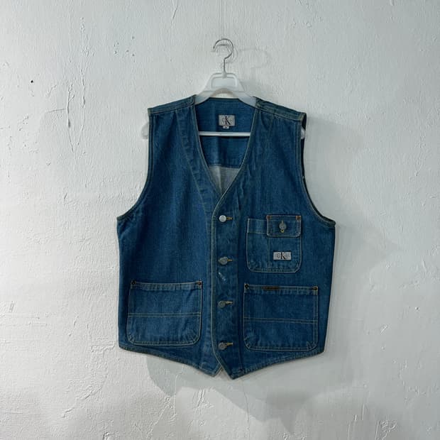 CK 캘빈클라인 데님 청조끼 L