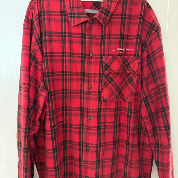 20ss 오프화이트 플란넬 애로우 셔츠 L size