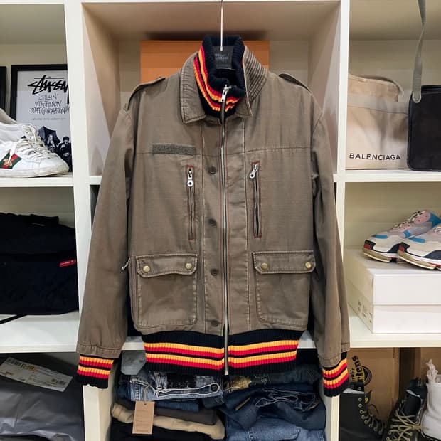 Corisco 카키 밀리터리 봄버 자켓 L