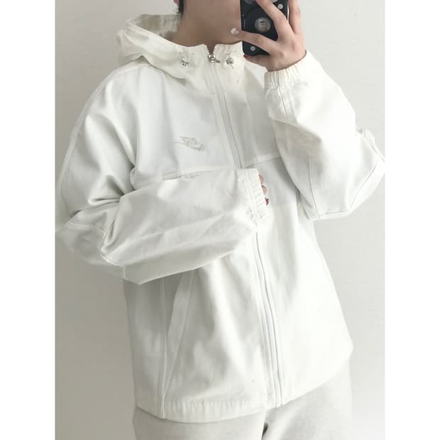 나이키 화이트 면 자켓 M