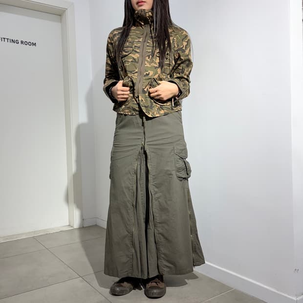 Goa 고아맛 카키 카고 스커트 치마
