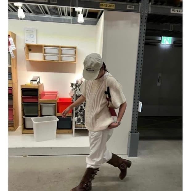 ethos 플레어 하프 니트