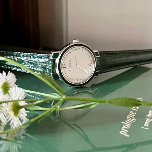 Tiffany&Co 라운드 그린 베젤 티파니 앤 코 빈티지 시계