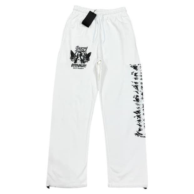 가터갤러리 프린팅 화이트 스트링 스웨트 팬츠 바지 M