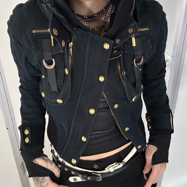 MARS gold button crop jacket