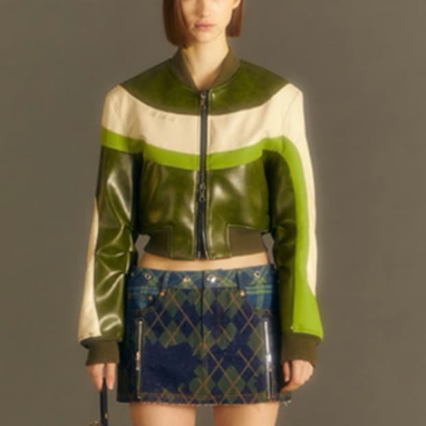 앤더슨벨 봄버 자켓 LILU FAUX LEATHER S