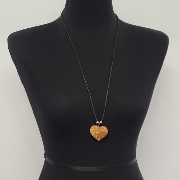 wood heart necklace