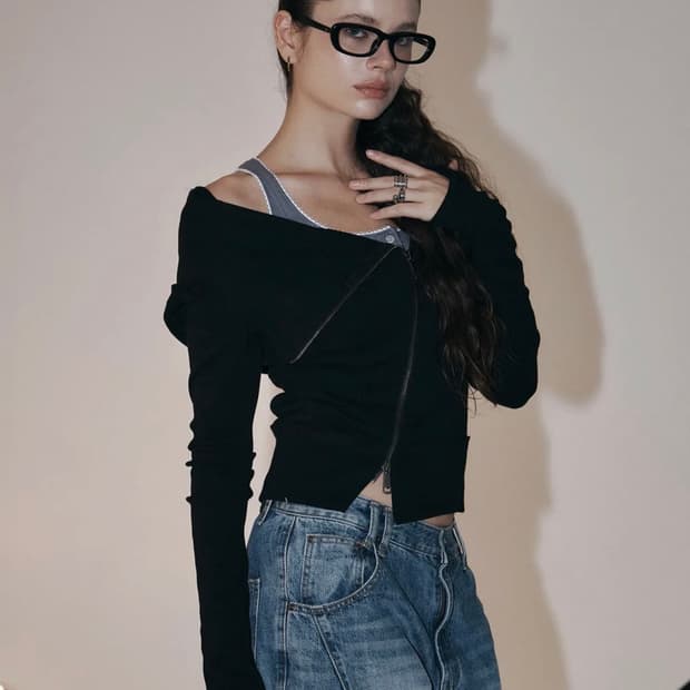 구해요) 플리즈노팔로우 언발 하이넥 집업 삽니다