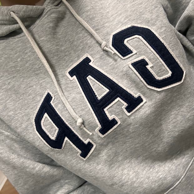빈티지 갭 GAP 빅로고 그레이 후드티