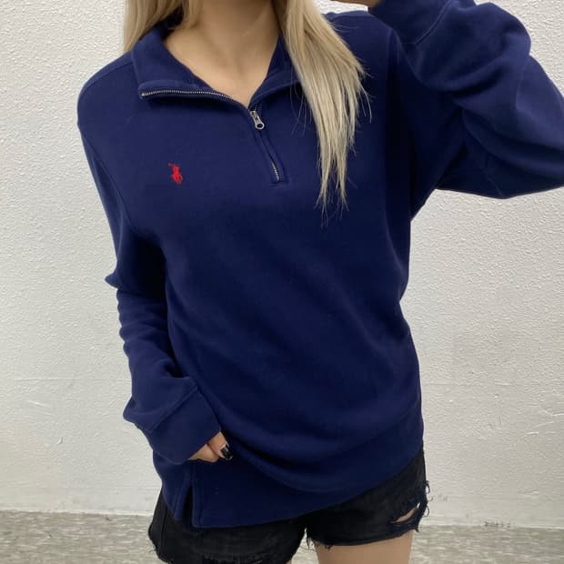 폴로 랄프로렌 레드포니 네이비 반집업 XL