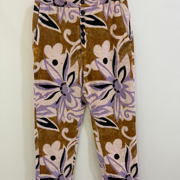 부루하하 플라워 벨벳 팬츠 정품