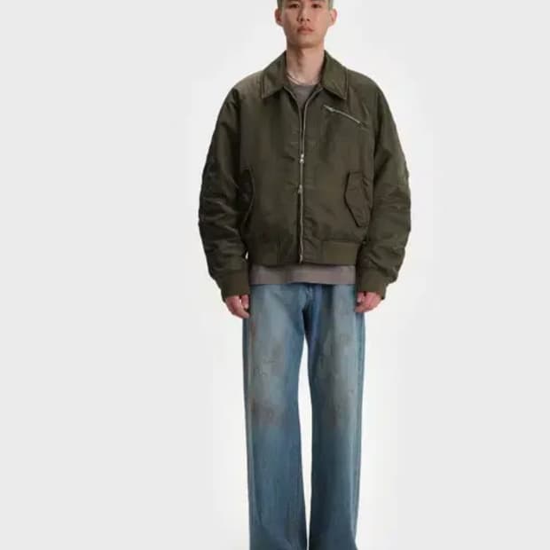 벨리에 트루와이드핏 더티워싱 인디고 데님팬츠