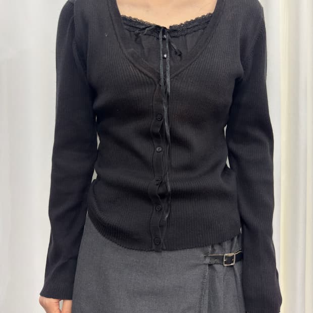 layered knit cardigan