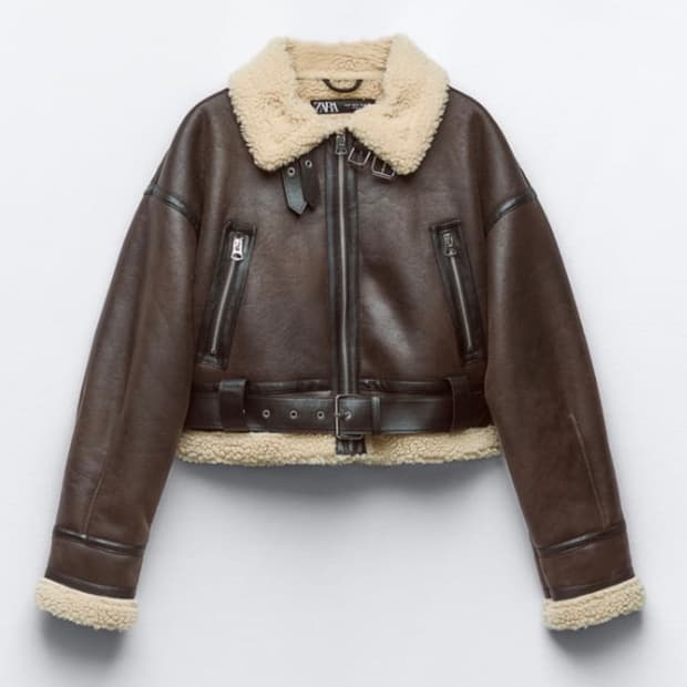 ZARA 자라 에코 레더 더블 페이스드 크롭 무스탕 점퍼