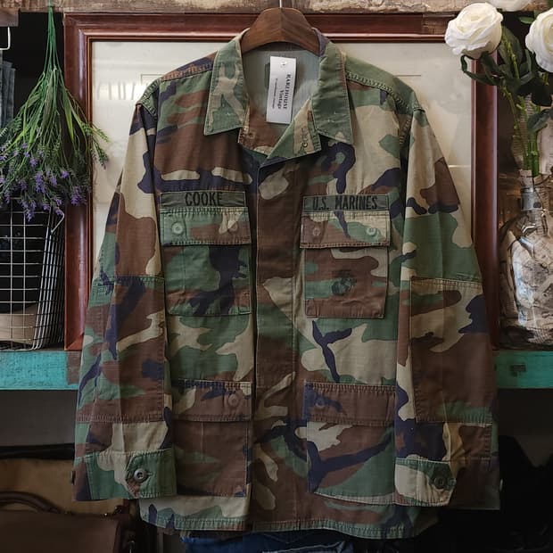 90s 미군 우드랜드 카모셔츠 BDU 미디움 레귤러