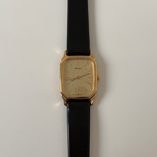 1980s Gold TextureTank Ladies Quartz