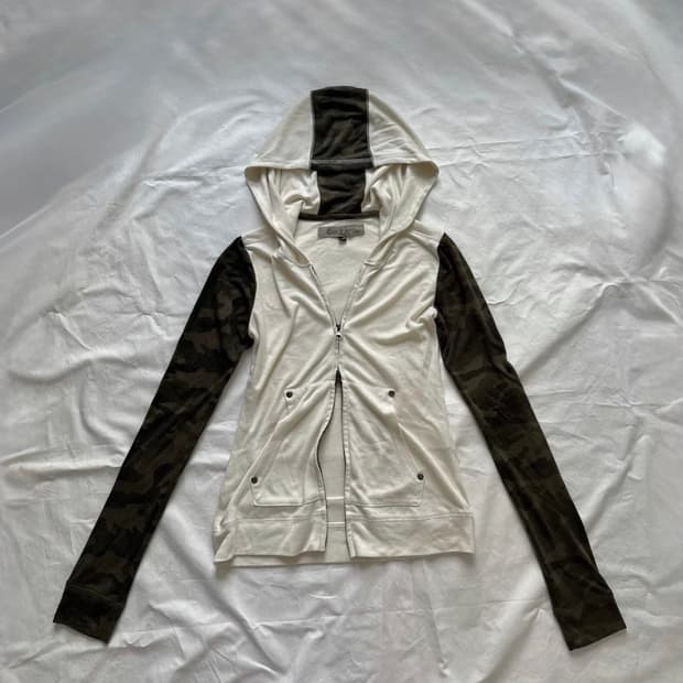 Cookjeans 아카이브 2way 카모 스터드 후드집업 락시크 y2k