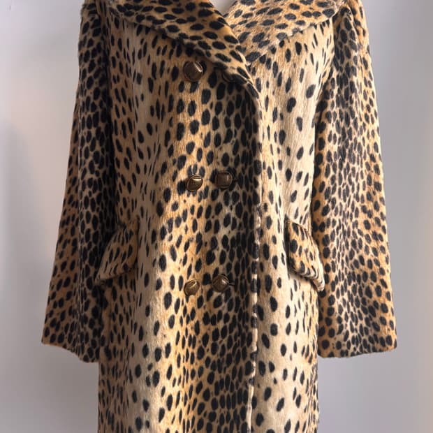 일본빈티지 호피 퍼 롱코트 오네갸루 긱시크 