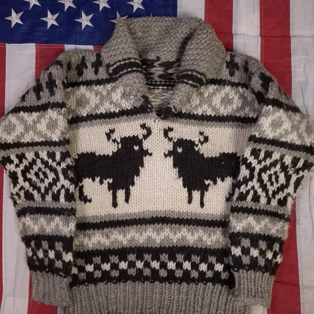 특A급 빈티지 코위찬 TYPE 헤비울 디어 풀오버 니트