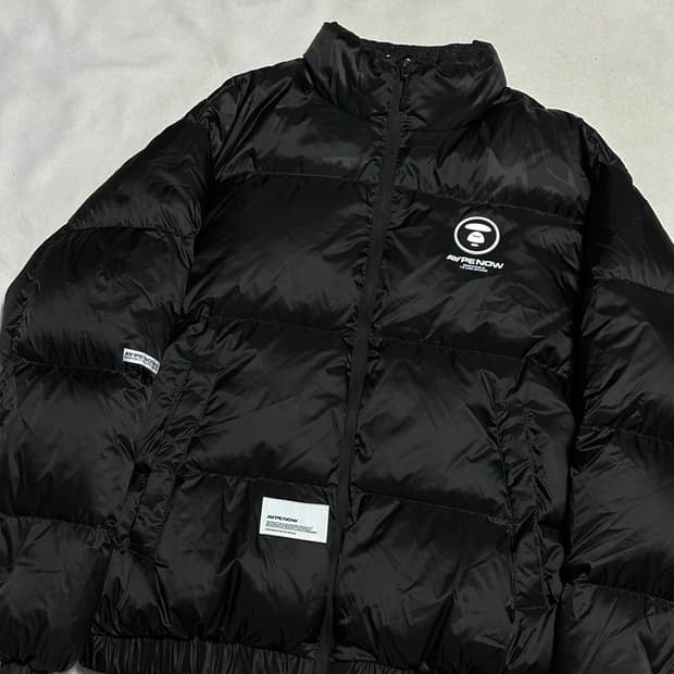 L BAPE 에이프 나우 블랙 다운 패딩