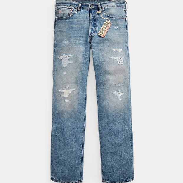RRL 더블알엘 스트레이트핏 리페어 클리어빌 진 30X32