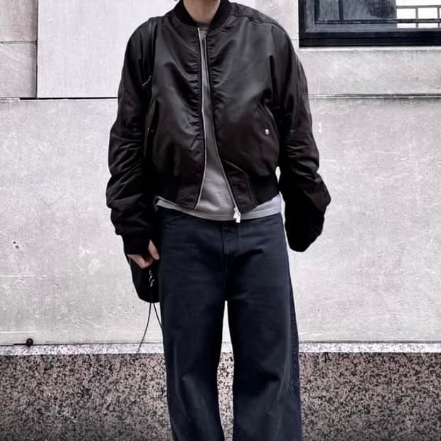 cmmawear 커마웨어 c round bomber 봄버 다크 브라운