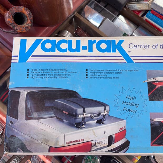 빈티지 Vacu-Rak  진공 차량 탑 랙 캐리어 