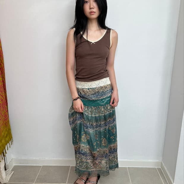 lace brown sleeveless