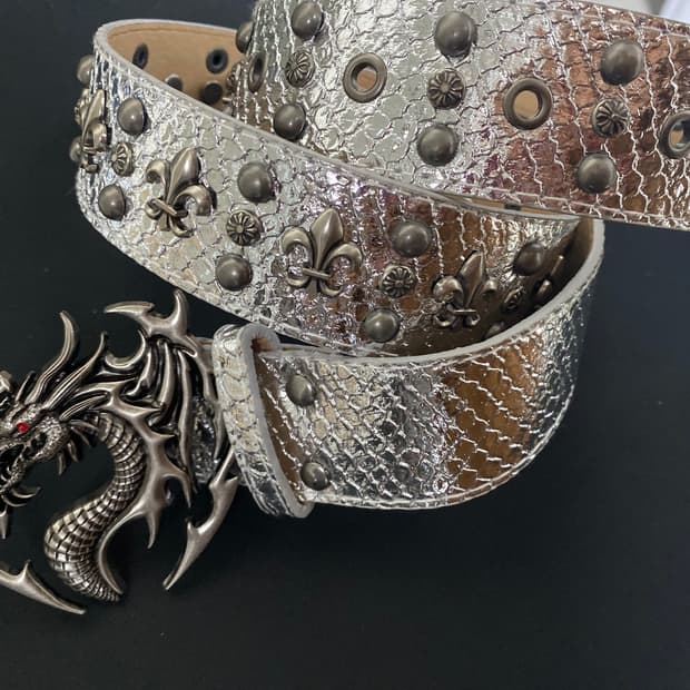 크롬무드 드래곤 버클 스터드 벨트