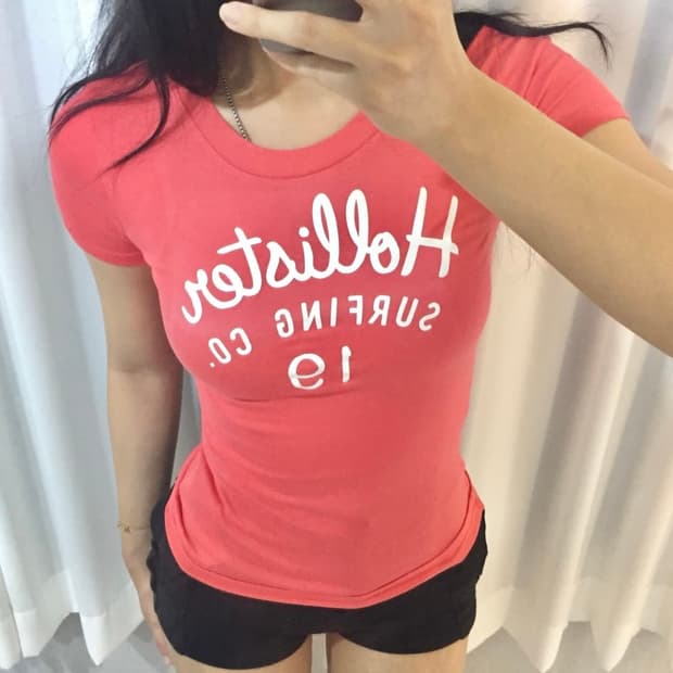 Hollister 홀리스터 y2k 갸루 자몽 딱붙핏 반팔